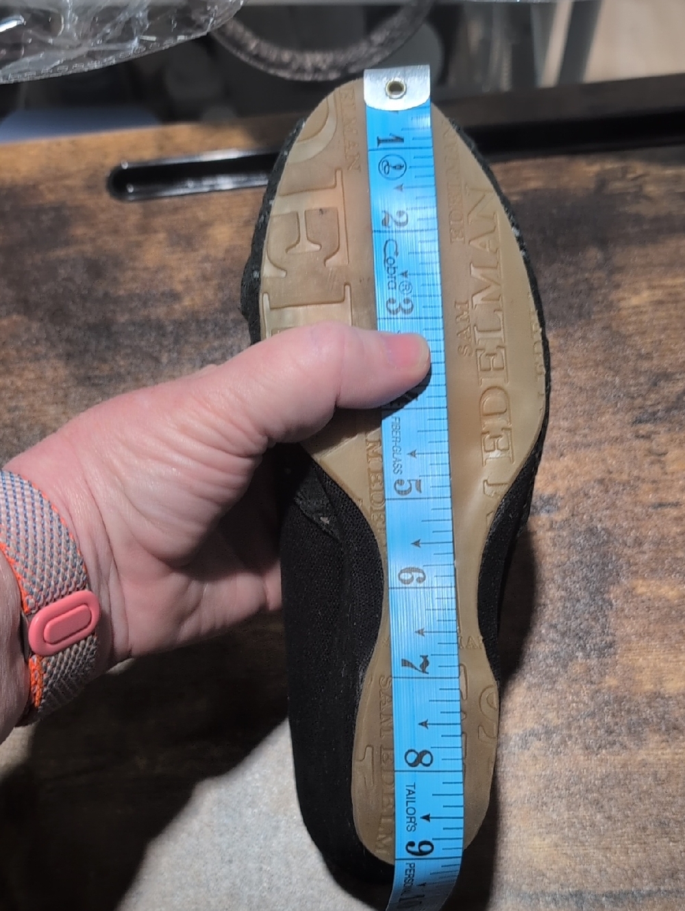 Sam Edelman Black & Silver Canvas Peep Toe Wedge Heels - Picture 14 of 16